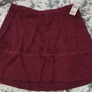 Tilly’s burgundy/wine suede A-line mini skirt